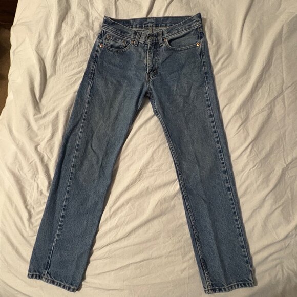 Levis 505 Mens Straight Fit Blue Denim Jeans 29 X 30 Classic Style - Picture 12 of 13